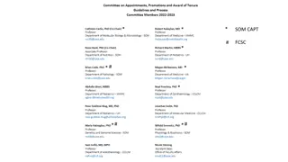 Faculty Practices Compliance and Promotion Recommendations