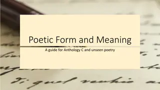 Understanding Poetic Form and Meaning