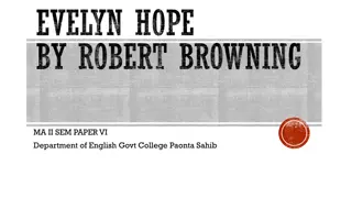 Robert Browning's Poem Evelyn Hope Analysis