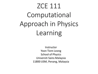 Physics Learning with Computational Approach