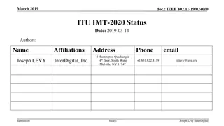 Update on IMT-2020 Activity in ITU-R WP.5D