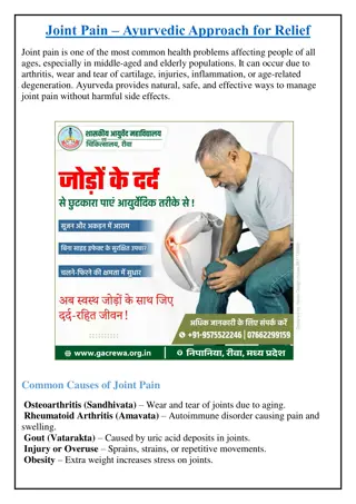 Joint Pain – Ayurvedic Approach for Relief