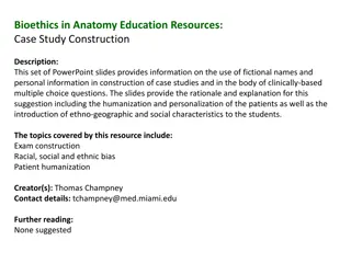 Construction of Case Studies in Anatomy Education