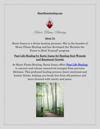 Past Life Healing with Karin Inana to Release Past Energies and Embrace New Beginnings