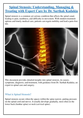 Spinal Stenosis: Understanding, Managing & Treating with Expert Care by Dr. Sart