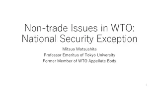 National Security Exception in WTO: Insights by Matsushita