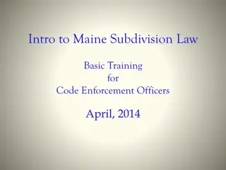 Understanding Maine Subdivision Laws for Code Enforcement