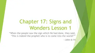 Signs and Wonders in the Life of Jesus