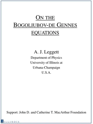 Understanding Bogoliubov-de Gennes Equations in Superfluids