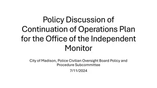 Independent Monitor Continuation Operations Plan