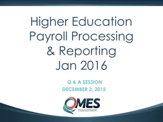Education Payroll Processing & Reporting Q&A Session Overview