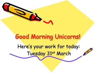 Unicorns' Educational Tasks on March 31st