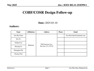 IEEE 802.11-25/0399r1 COBF/COSR Design Follow-up