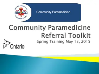 Paramedic Referral Toolkit for Community Health Support