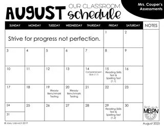 Mrs. Couper's Assessments Schedule