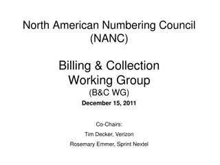 North American Numbering Council Billing & Collection Overview
