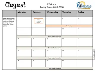 2nd Grade Pacing Guide 2017-2018 Dates & Instruction