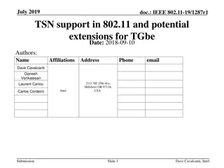 Wireless TSN Support and Applications