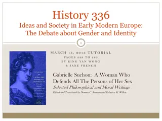 Gender and Identity Debate in Early Modern Europe