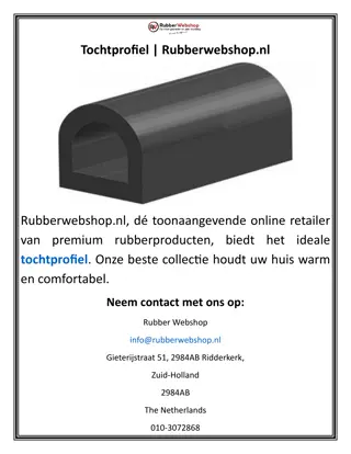 Tochtprofiel  Rubberwebshop.nl