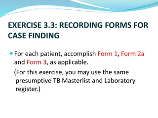 Recording Forms for TB Case Finding Process