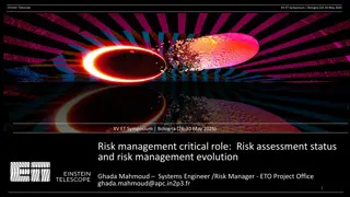 Risk Management Evolution in Einstein Telescope Symposium
