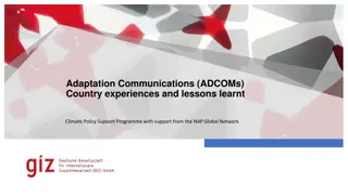 Lessons Learnt from Adaptation Communications in Climate Policy Support