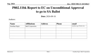 IEEE 802.11bk Report Summary