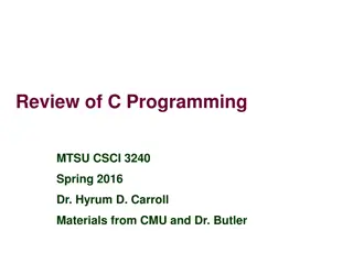 C Programming Overview & Comparison with Assembly