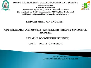 English Grammar: Parts of Speech & Writing Competence