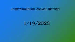 Jermyn Borough Council Meeting Agenda