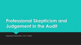 Professional Skepticism and Judgement in the Audit