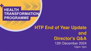 Health Transformation Programme Year End Update