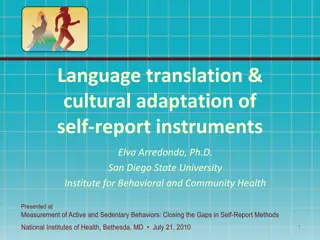 Cultural Adaptation of Self-Report Instruments