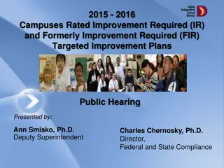 Targeted Improvement Plans in Education System