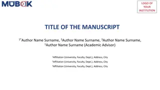 Institution Research: Study Overview