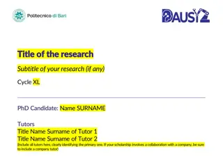Planned Research Activities Overview
