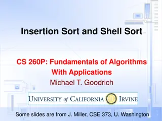 Insertion Sort and Shell Sort Overview
