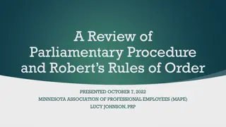 Parliamentary Procedure & Robert's Rules of Order Review