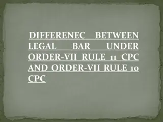Difference Between Legal Bar Order VII Rule 11 CPC vs Order VII Rule 10 CPC