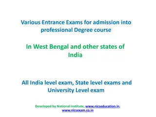 Entrance Exams for Professional Courses in West Bengal and India