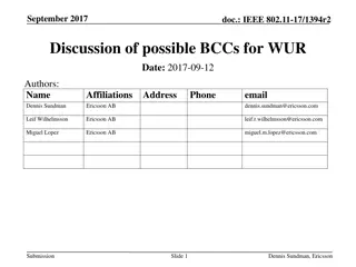 Discussion of IEEE 802.11 BCCs for WUR