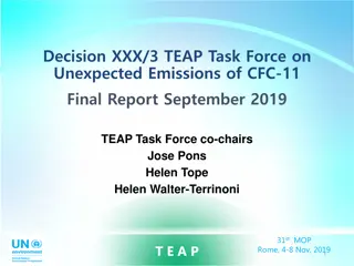 TEAP Task Force on Unexpected Emissions of CFC-11 Report