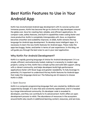 Best Kotlin Features to Use in Your Android App
