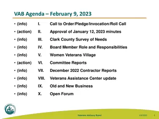 Veterans Advisory Board Meeting Highlights