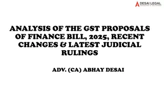 Analysis of GST Proposals in Finance Bill 2025