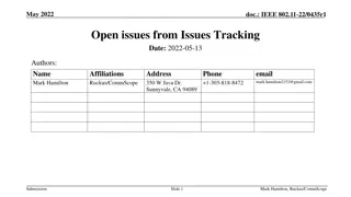 IEEE 802.11-22/0435r1 Open Issues Summary