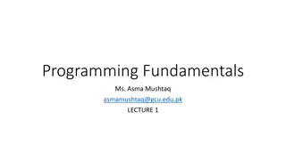C++ Programming Fundamentals Overview