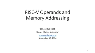 RISC-V Operands and Memory Addressing CS3432 Fall 2024