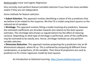 Feature Selection Methods in Multivariable Regression